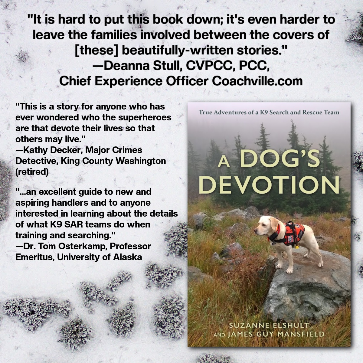 Lyons_Press's tweet photo. Available NOW from Lyons Press, A Dog's Devotion by Suzanne Elshult and James Guy Mansfield (and K9 Keb)!
1st Place Winner Pacific Northwest Writers Association Award — Memoir/Biography
022 SAR Dog Winner — American Humane Hero Dog Competition
#lyonspress #adogsdevotion #books https://t.co/6rJjZ2Lfd6