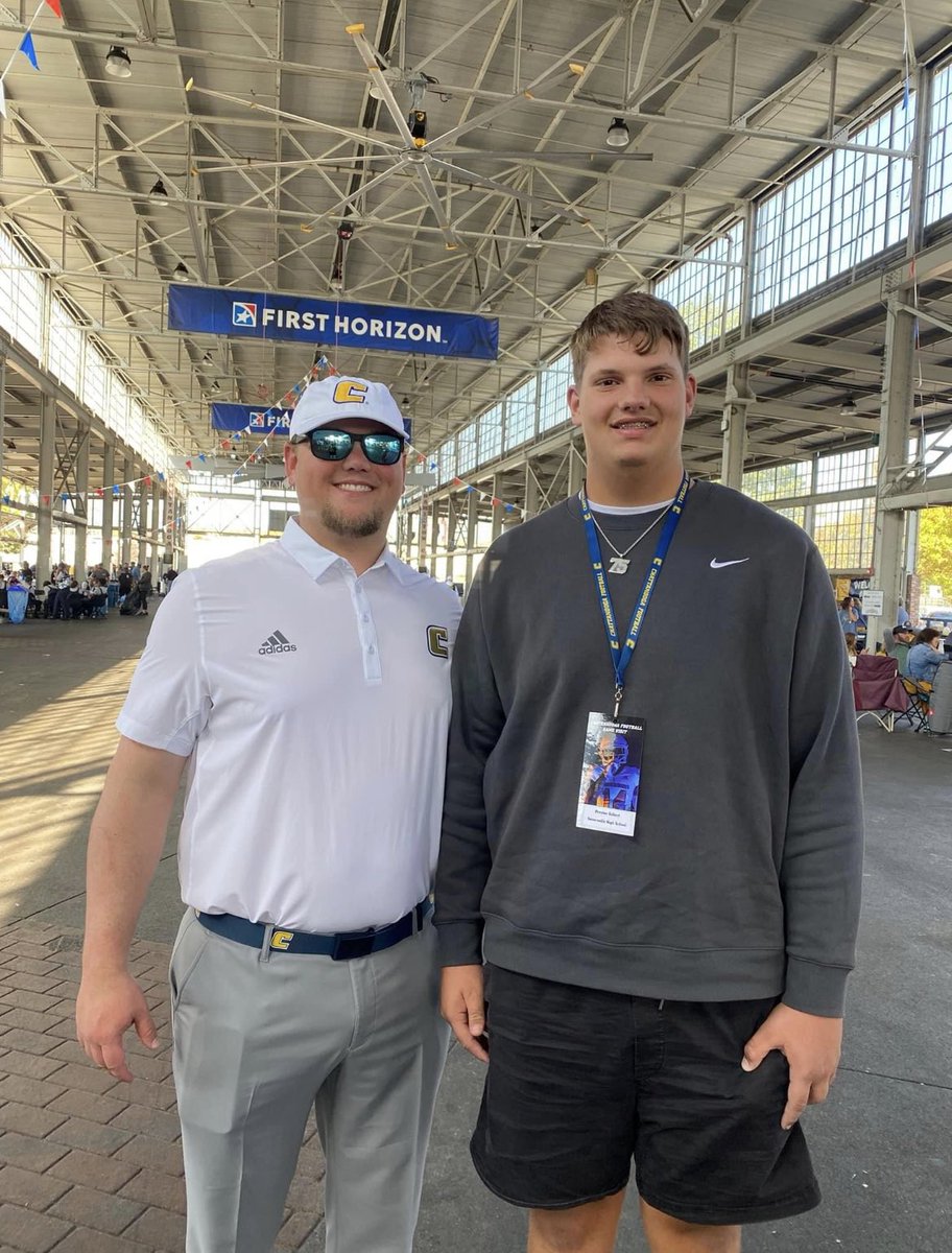 PrestonG75's tweet photo. Great visit to UTC.  Really enjoyed the game day atmosphere.  AGTG for blessing me with these opportunities. Psalm 104:31
#GOMOCS
@CoachKevinRevis 
@leytonteal88 @NwGaFootball @SHSPhoenixFB @RecruitGeorgia https://t.co/bNH6Tw4Dsa
