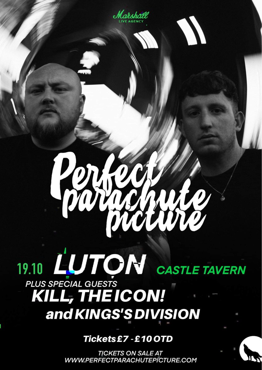 Luton Lives Music Community (@lutonlives) on Twitter photo We have a little midweek madness on Wednesday with the excellent <a href="/pppband/">Perfectparachutepicture</a>, <a href="/KILLTHEICON/">KILL, THE ICON!</a> & <a href="/KingsDivision1/">King's Division</a>.
Tickets onsale now.
eventbrite.co.uk/e/perfectparac… We have a little midweek madness on Wednesday with the excellent <a href="/pppband/">Perfectparachutepicture</a>, <a href="/KILLTHEICON/">KILL, THE ICON!</a> & <a href="/KingsDivision1/">King's Division</a>.
Tickets onsale now.
eventbrite.co.uk/e/perfectparac…