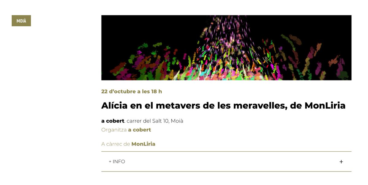 MonLiria's tweet photo. És per mi un honor i un motiu d'orgull que l'equip d'@acobert_ i el @panoramic_fest comptin amb mi per una de les activitats del festival, dins el marc #Panoramic360 des de Moià. Us explico breument...
#art #realitatvirtual #rc #pinturaRV #metavers #Alicia https://t.co/EfrR3TFnF8