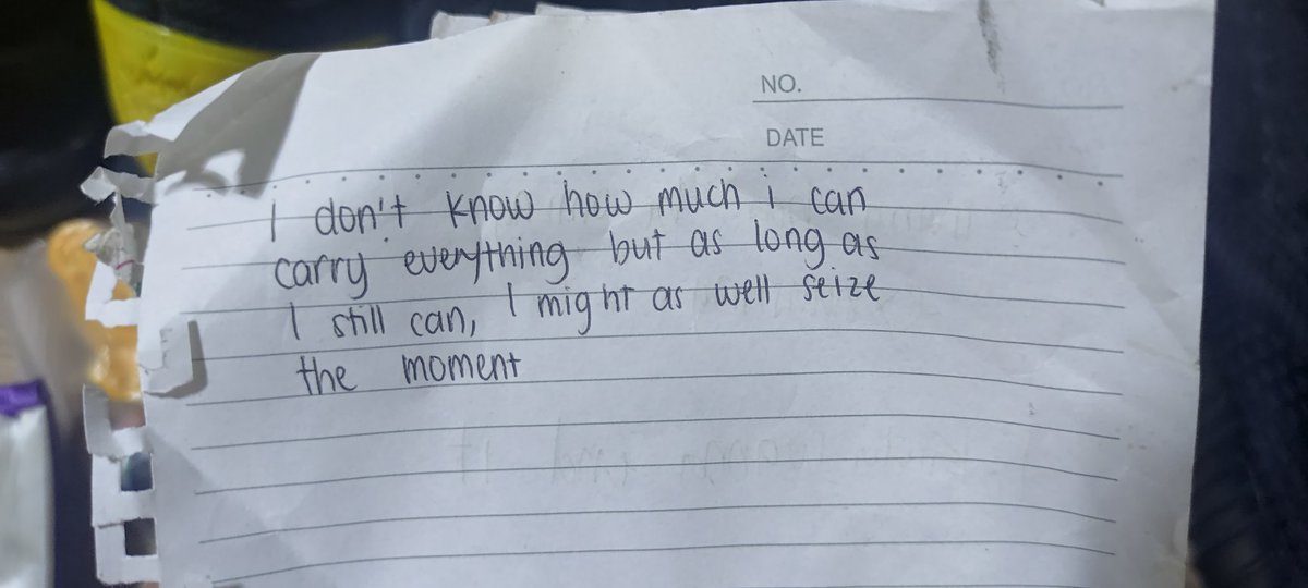 JeedHun's tweet photo. I was cleaning my book shelf and this from a random notebook 🥹

I can remember myself writing this about a year ago. Don't worry, we're doing much better now. https://t.co/ZqjiuPWznJ