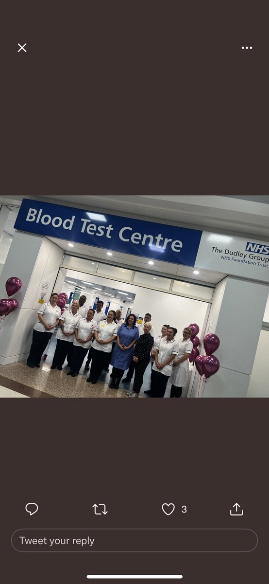 lyndsaymilling2's tweet photo. First week complete at Merry Hill clinical hub blood test centre, the words getting out for the convenience of blood test and shopping, please promote the hub to improve patient experience @DGFT_PTEX  @DudleyGroupNHS @DudleyGroupCEO @kell_m_taylor @TungAmandeep https://t.co/P1zeLnStdq