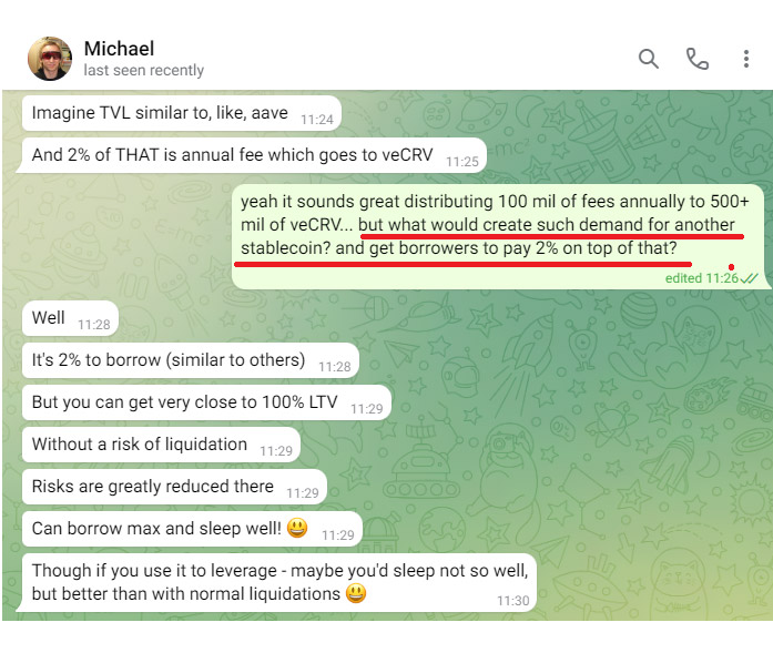 Hmmm....very high $crvUSD APR on Curve could be a major driver or growth.....Curve devs have a lot of $CRV which hasn't been locked yet.... 🔒💲😉