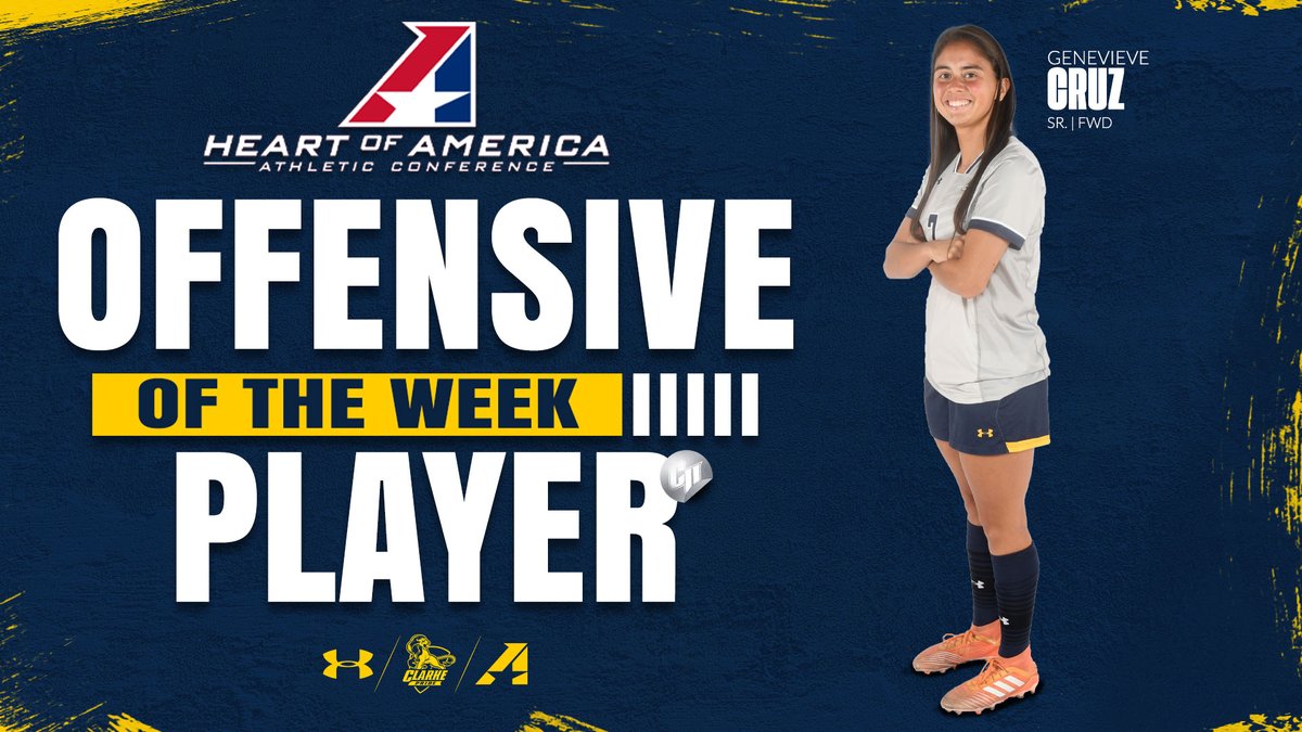 CUWomens_Soccer's tweet photo. Ward and Cruz sweep Player of the Week honors following 5-1 win at Evangel

#ClarkePride 

Story ⬇️

https://t.co/5CUlyDTYYl https://t.co/xZart8jJx4