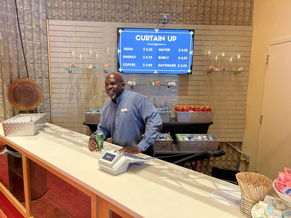 SymphonyHallPhx's tweet photo. Check out the updated beverage options at Symphony Hall from our exclusive food &amp; beverage partner Aventura! Changes include: a new look to the beverage stands, two espresso machines, a wine bar, a beverage stand on the east side of the lobby and self-service water coolers. https://t.co/1sMJiKNvDG