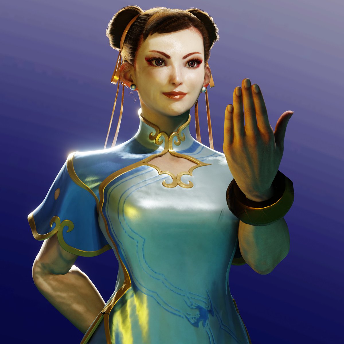 Tmalik18's tweet image. #chunli #StreetFighter6 #StreetFighter #StreetFighter6closedbeta #Blender3d  Chun li from sf6  Fanart .   it was so fun to test lighting on this model. rendered with blender eevee