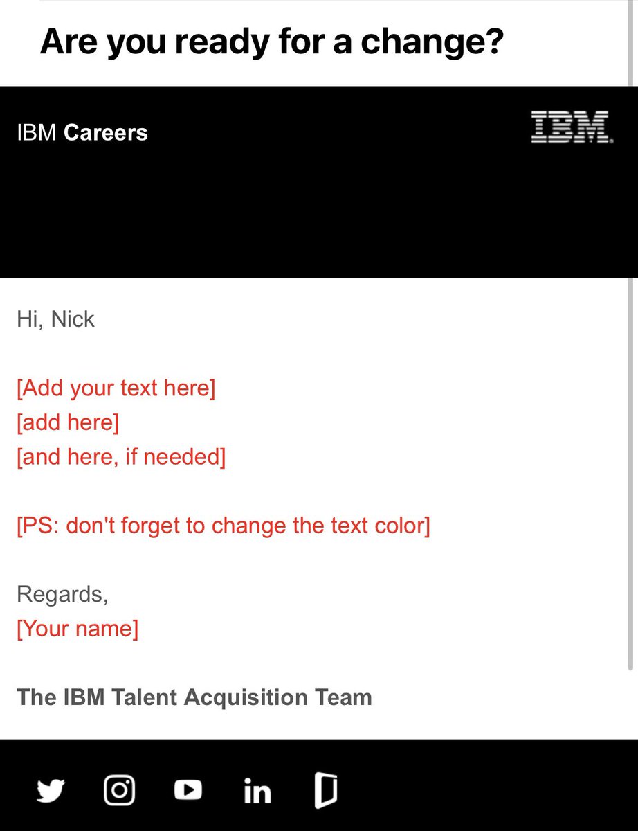NickHendersn's tweet photo. A recruiter at IBM is having a difficult morning. https://t.co/uWTym7ROrM