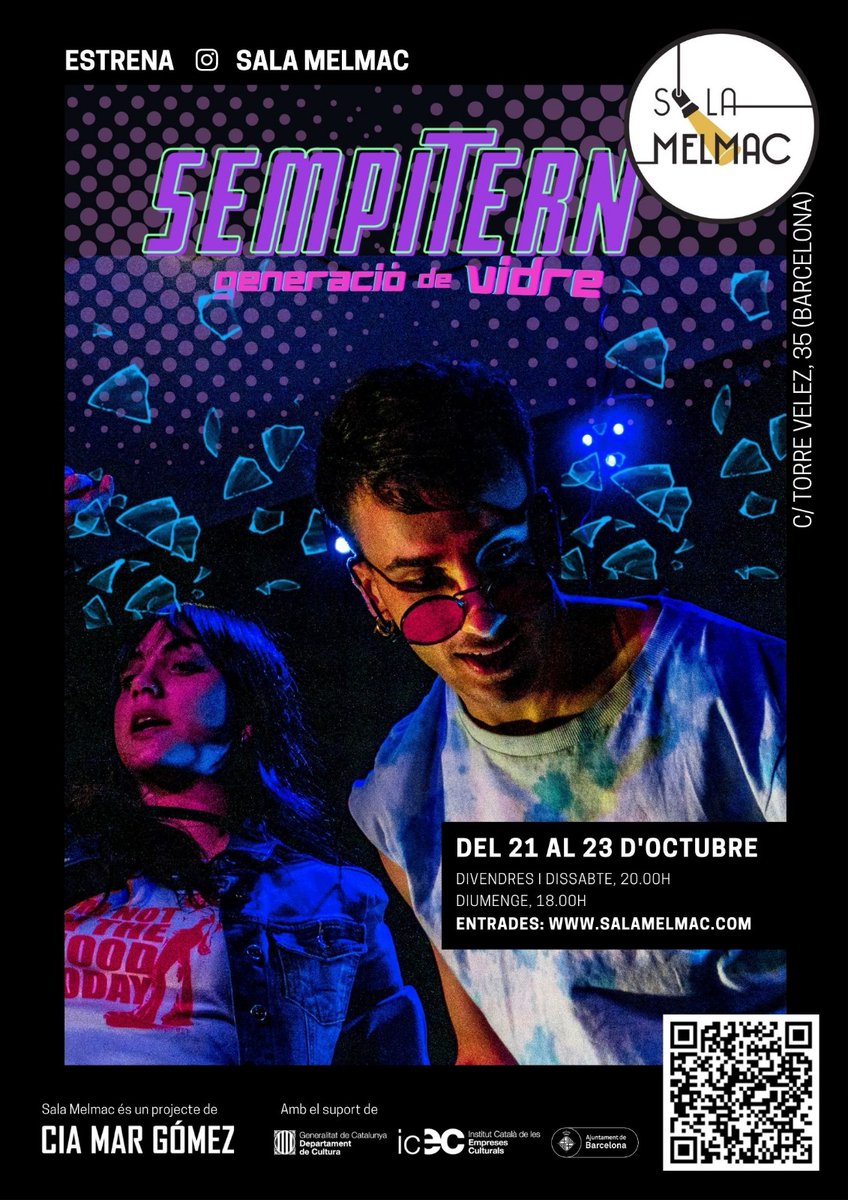 Notloving_'s tweet photo. ESTRENEM NOVA OBRA DE TEATRE!
SEMPITERN o generació de vidre!
A la #salamelmac ja que ens han deixat l'espai per fer la residència! Gràcies! #resismelmac
⏰Divendres i Dissabte 20h.
⏰Diumenge 18h.

No et quedis sense la teva entrada!🔥 https://t.co/kPJSvdXXLe