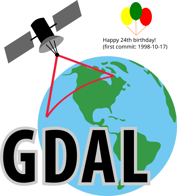 mapserving's tweet photo. Happy 24th birthday to GDAL ! From the first commit on 1998-10-17 from a small rural town outside of Ottawa Canada, to almost every geospatial software installation on the planet (and satellites and other planets!) in 24 years. The ultimate example of sharing &amp; community. #foss4g https://t.co/v6okTVgOND