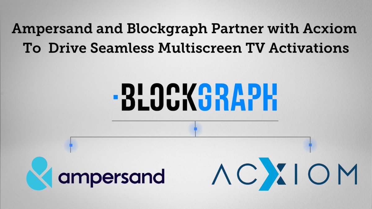 We're excited to be partnering with @MeetAmpersand and @Acxiom to enable expedited and effective data-driven campaigns across multiscreen activations with cohesion and simplicity. #Blockgraph #BlockgraphThatData #DatadrivenTV #dataprivacy blockgraph.co/newsroom/amper…