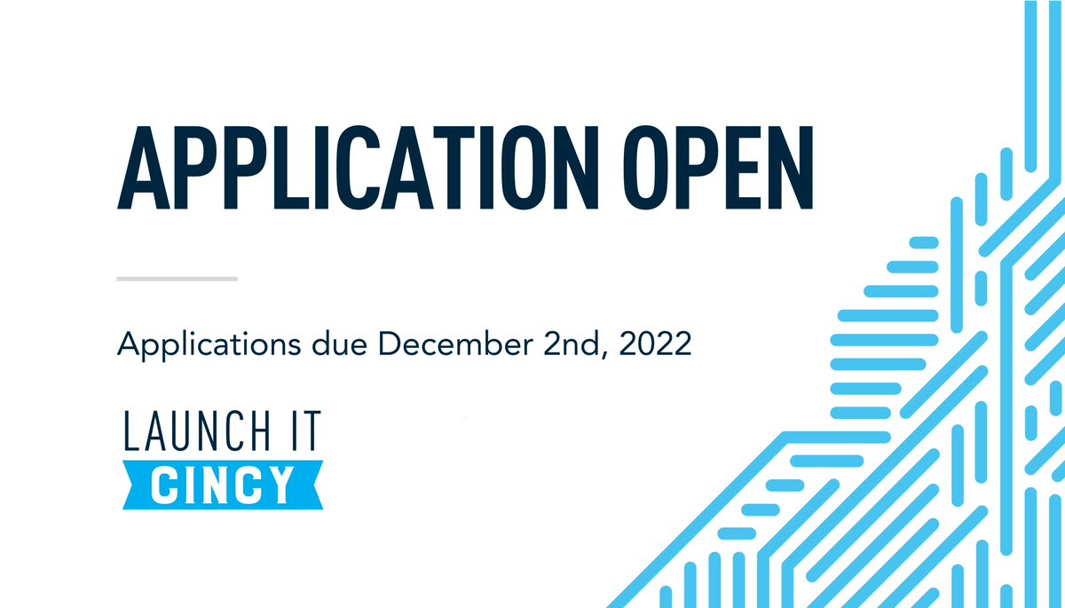 APPLICATION OPEN: Hey University Students! Working on a startup? Applications are officially OPEN for the Launch it: Cincy Pitch Competition! 

Learn more and apply now at buff.ly/34GcdBM #StartupCincy