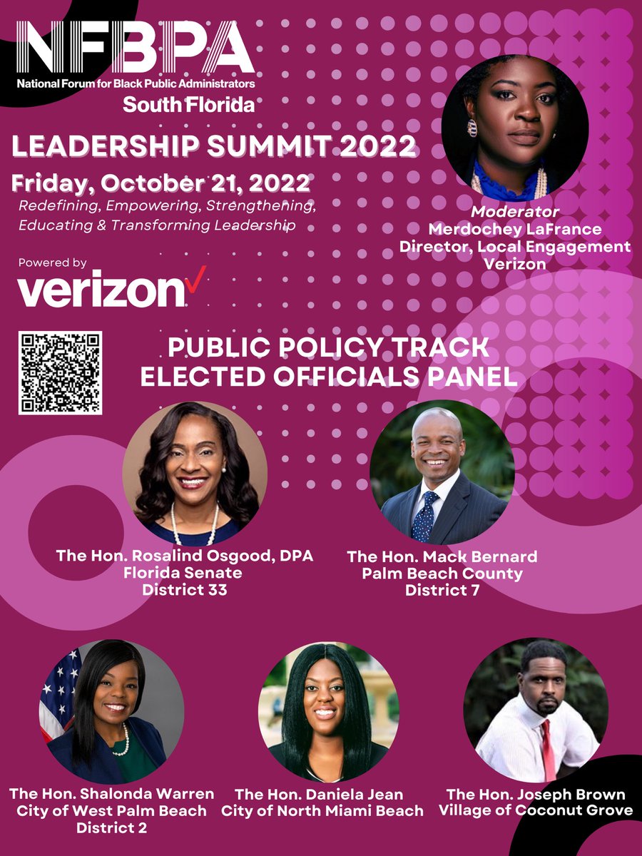 MerdocheyL's tweet photo. Join me this Friday at the @NFBPASFL’s #LeadershipSummit as I moderate a discussion, powered by @Verizon, with #SouthFlorida elected officials including @ReverendRos, @MackBernardFL, Commissioner Shalonda Warren, @CommishDanielaJ and Councilman Joseph Brown! @VerizonPolicy https://t.co/5r4cVTlvYG