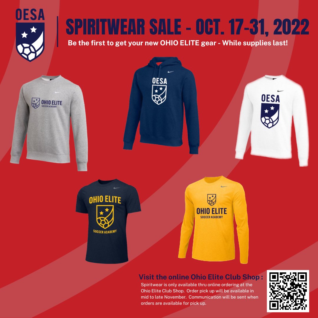 Ohio Elite Soccer Academy (@ohioelite) on Twitter photo Be the first to get your new OESA gear.  Sale ends Oct. 31st! Link👉 ohioelite.com/sample-page/ Be the first to get your new OESA gear.  Sale ends Oct. 31st! Link👉 ohioelite.com/sample-page/