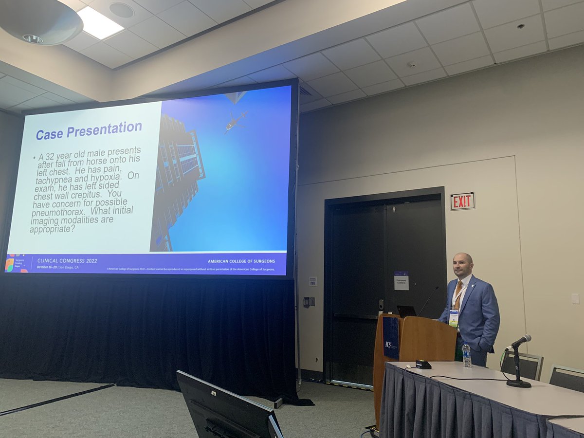 Zach Warriner! Presenting at the ACS Annual Trauma Update on Chest Trauma