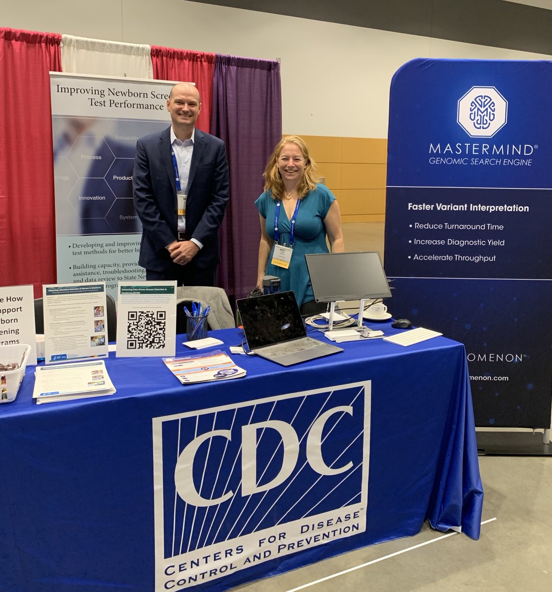 genomenon's tweet photo. Attending @APHL 2022 #APHLNBS?
Stop by the @CDCgov booth & say Hi 👋 to Genomenon's Matts Bell and Brittney Jones. Ask our experts about how #MastermindGSE is the engine behind the future of Newborn Sequencing.
Learn more about this event: https://t.co/9p1mGqjcZd https://t.co/7PnWq64bO1