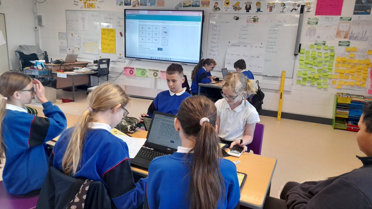 MsHearne5th's tweet photo. We had so much fun taking on @mathsweek target boards this morning. We even made it on to the Senior Leader Board! #targetboards #teamwork #mathsweekireland2022 @imamaths_team https://t.co/wSag48xXWA