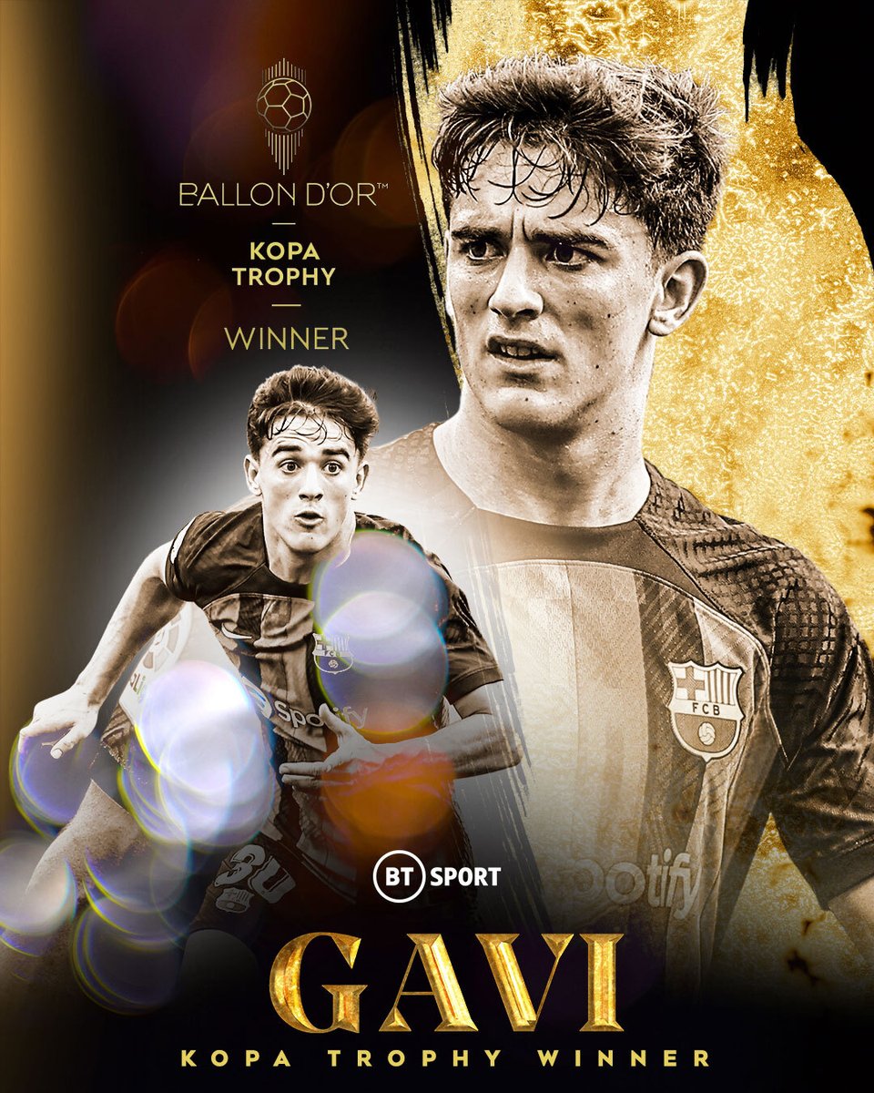footballontnt's tweet image. A prestigious honour 💫

18-year-old Barcelona star Gavi is the 2022 Kopa Trophy winner! 👏

#TropheeKopa