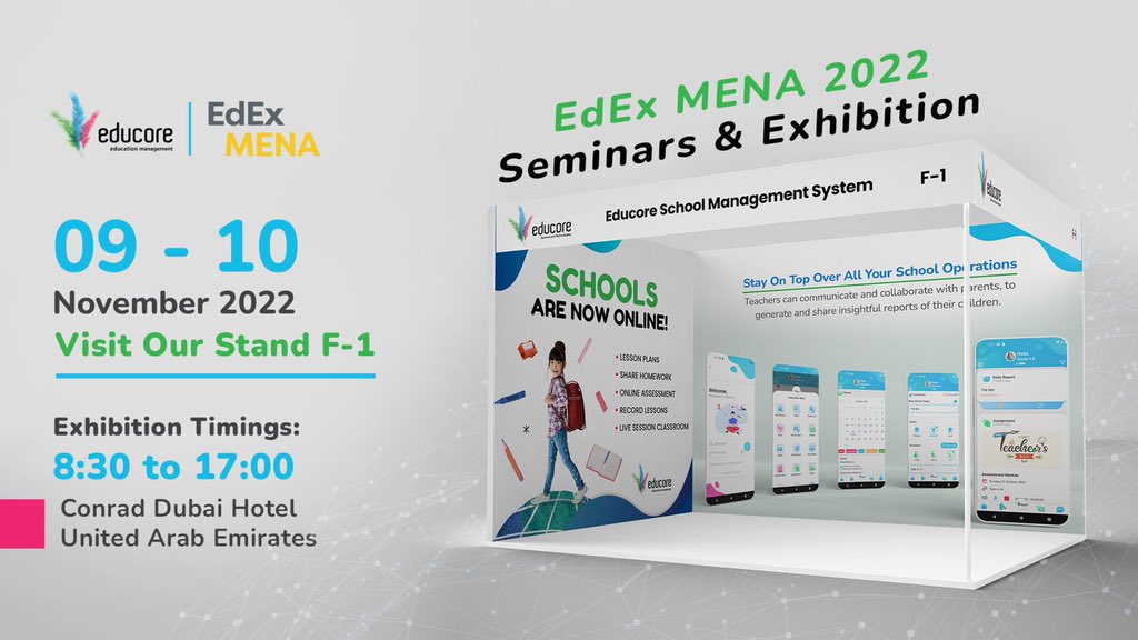 MoustafaBatroun's tweet photo. We are delighted to announce that #Educore is participating in EdEx MENA 2022 - on 09 - 10 November 2022 | Conrad Hotel Dubai.  UNITING THE MENA EDUCATION COMMUNITY.  Attend the region’s most transformative private education event and discover ground-breaking education ideas, https://t.co/jBg9ai21kY