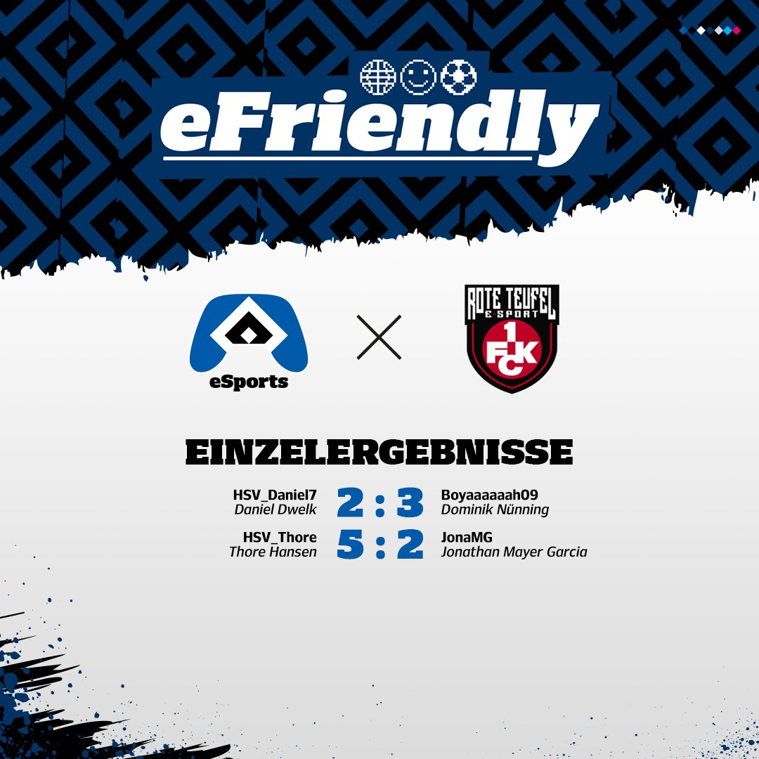 HSVeSports's tweet photo. Das zweite Spiel des heutigen Abends geht an uns! 🫡
Im dritten Spiel spielt @Funino23 gegen @Nickstar017!
#HSVeSports #eRothosen #nurderHSV #efriendly #win https://t.co/USwHOEfKT8