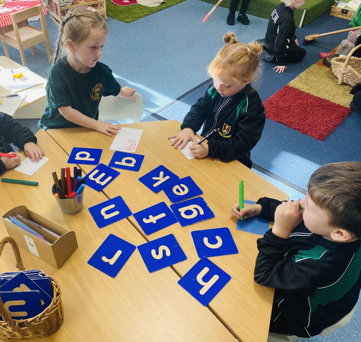 sjvblackpool's tweet photo. Independently accessing writing activities during our Continuous Provision this morning, name writing, letter formation and writing lists ✏️📝 #SJVRDH #SJVEnglish #SJVWriting https://t.co/yLVHAJ1Kjn
