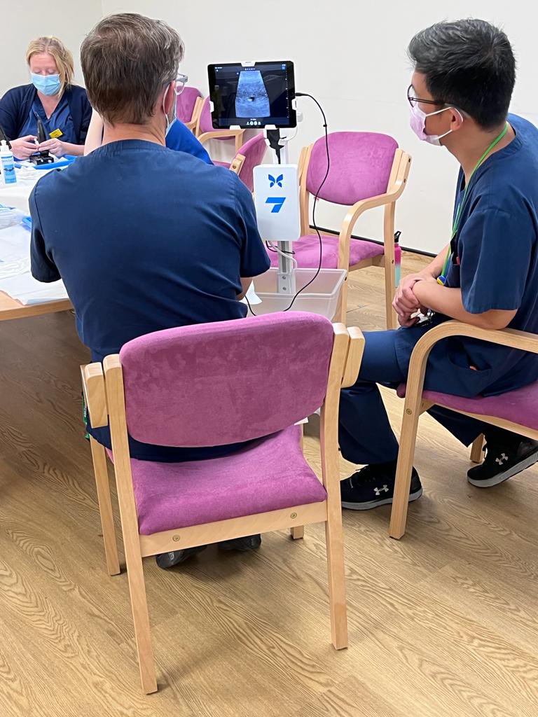 RY51MMO's tweet photo. Great to support the AMU team at @RBNHSFT during their @ButterflyNetInc US guided IV access workshops. Looking forward to rolling this out across the entire trust! @AIM_POCUS #POCUS #ivaccess #PIV #FOAMed https://t.co/iGzXzJNioc