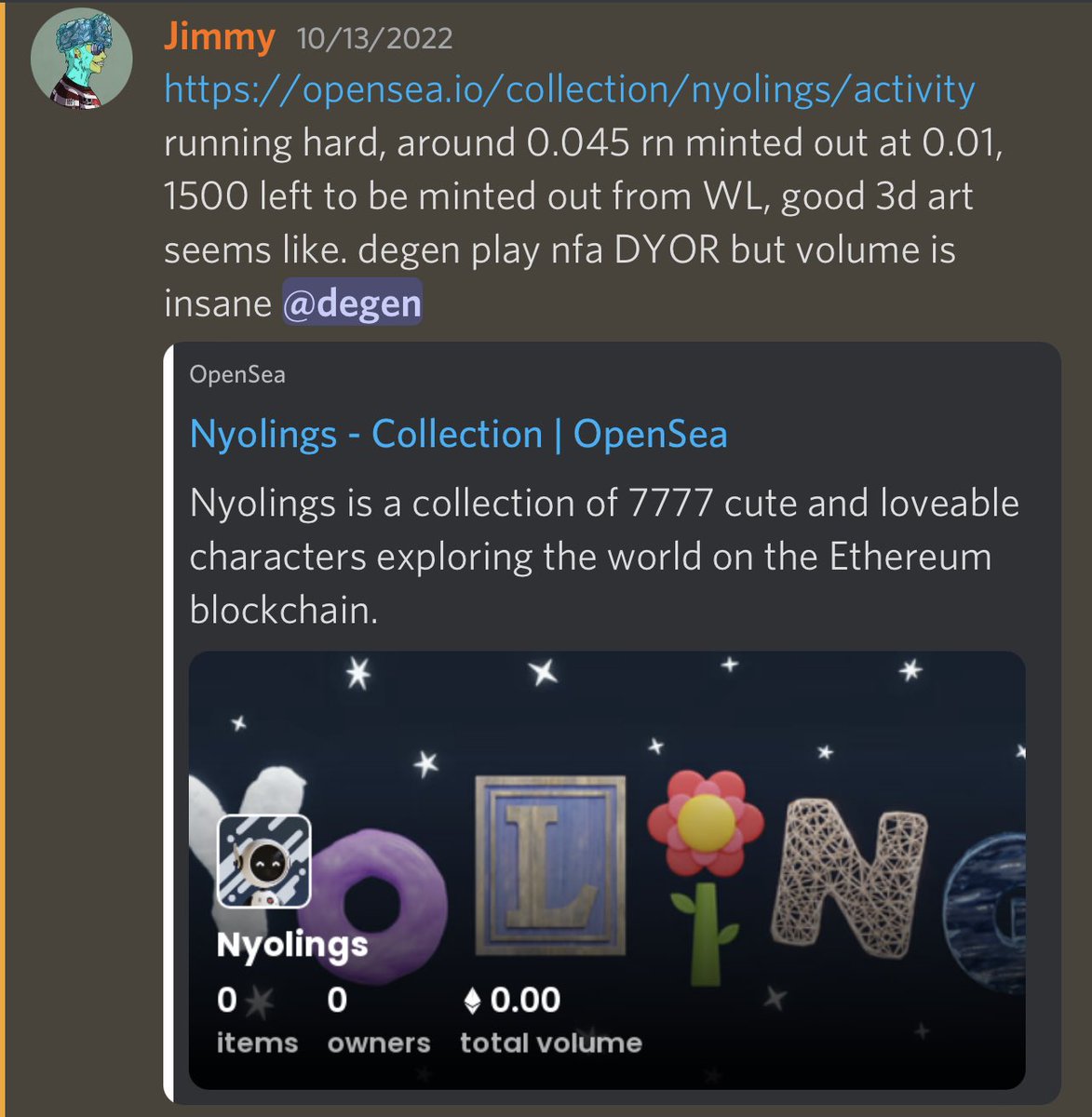 bookofalpha_'s tweet photo. Called Nyolings at 0.045 ✅

Ran up to .15 💸 

Easy 3x for our members 🔥 https://t.co/cBWWUWjSK1