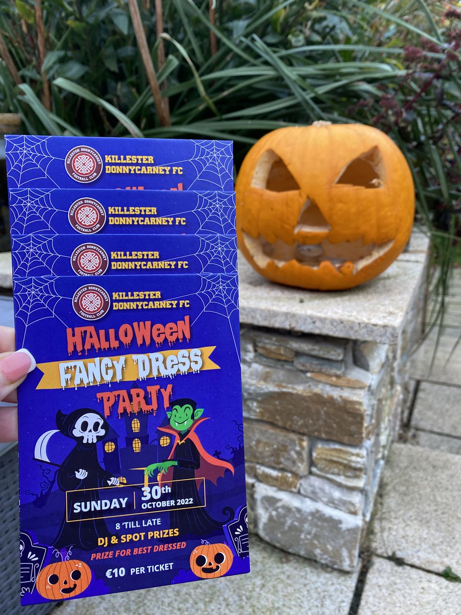 T-12 days until the KDFC fancy dress Halloween party in Killester Club on Sunday, Oct-30th, from 8pm🎃There will be prizes - BE THERE OR BE SCARE🥳Contact Gary Hanway or Anthony Shaw to secure your ticket for €10👻Reshare this post to win 2 tickets, winner announced this Sunday!