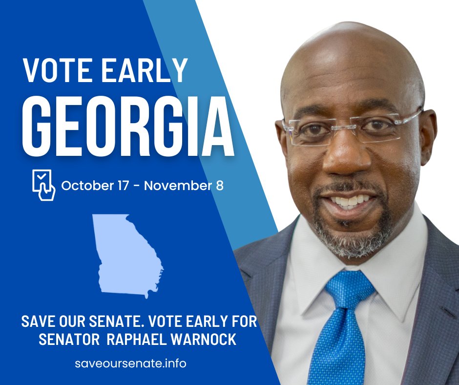 Early #Voting Starts TODAY in #Georgia. Make Your Voting Plan and Cast Your Ballot Between Now and #Nov8 To Help #SaveOurSenate.