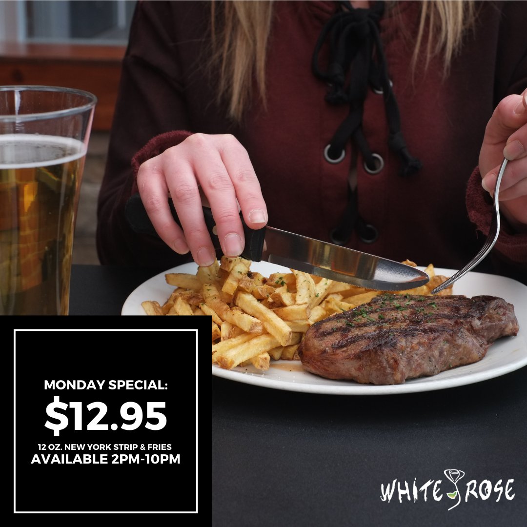 WhiteRoseBG's tweet photo. Don't miss out on the most widely talked about special in all of York! We're firin' up our steak special starting at 2pm today! https://t.co/ktp5bORjE0