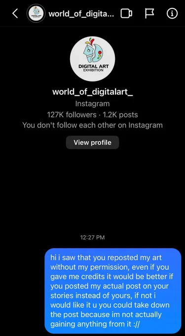 HEY GUYS can you do me a big favor and report this post and account ! it reuploads art from small artist without their permission and despite the credit the original artist doesn't gain anything from it! this is happening to a dear friend of mine so i would really appreciate it 