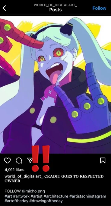 HEY GUYS can you do me a big favor and report this post and account ! it reuploads art from small artist without their permission and despite the credit the original artist doesn't gain anything from it! this is happening to a dear friend of mine so i would really appreciate it 
