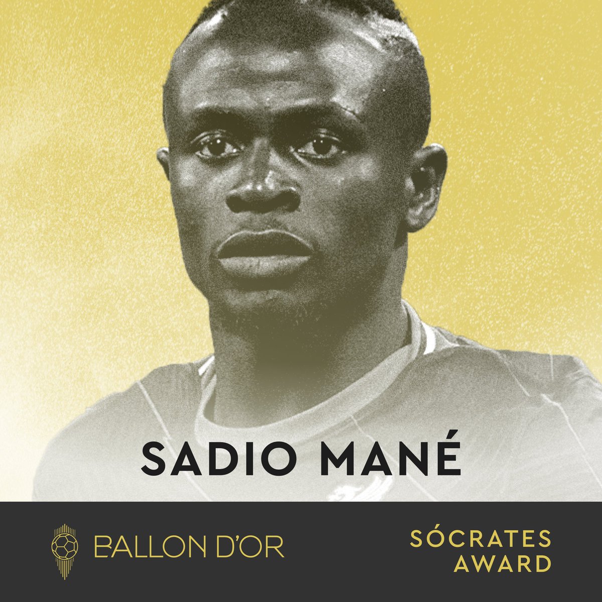OcentNation's tweet photo. Sadio Mane wins the Socrates Award for combating social issues at the Ballon d'Or Awards ceremony. https://t.co/dFXRZpH5G5
