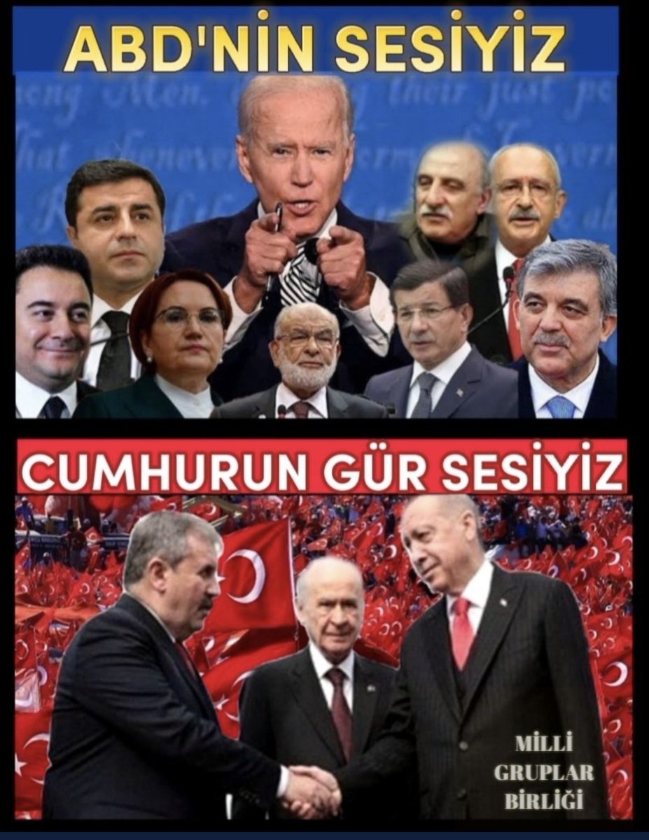 aysegul_ro's tweet photo. Biz; Darbelere alkış tutanlarla,
sırtını Pkk/Pyd’ye dayayanlarla,
İstiklal Marşını okumayanlarla,
bunlara bakanlık verecek olanlarla,
Devlete baş kaldıranlarla, Fetö’cülerden medet umanlarla değil…
Cumhur İttifakı ile yürüyoruz.

#TürkiyeBaşEğmez
CUMHUR MİLLETİNİN YANINDA https://t.co/xQVKykltAL