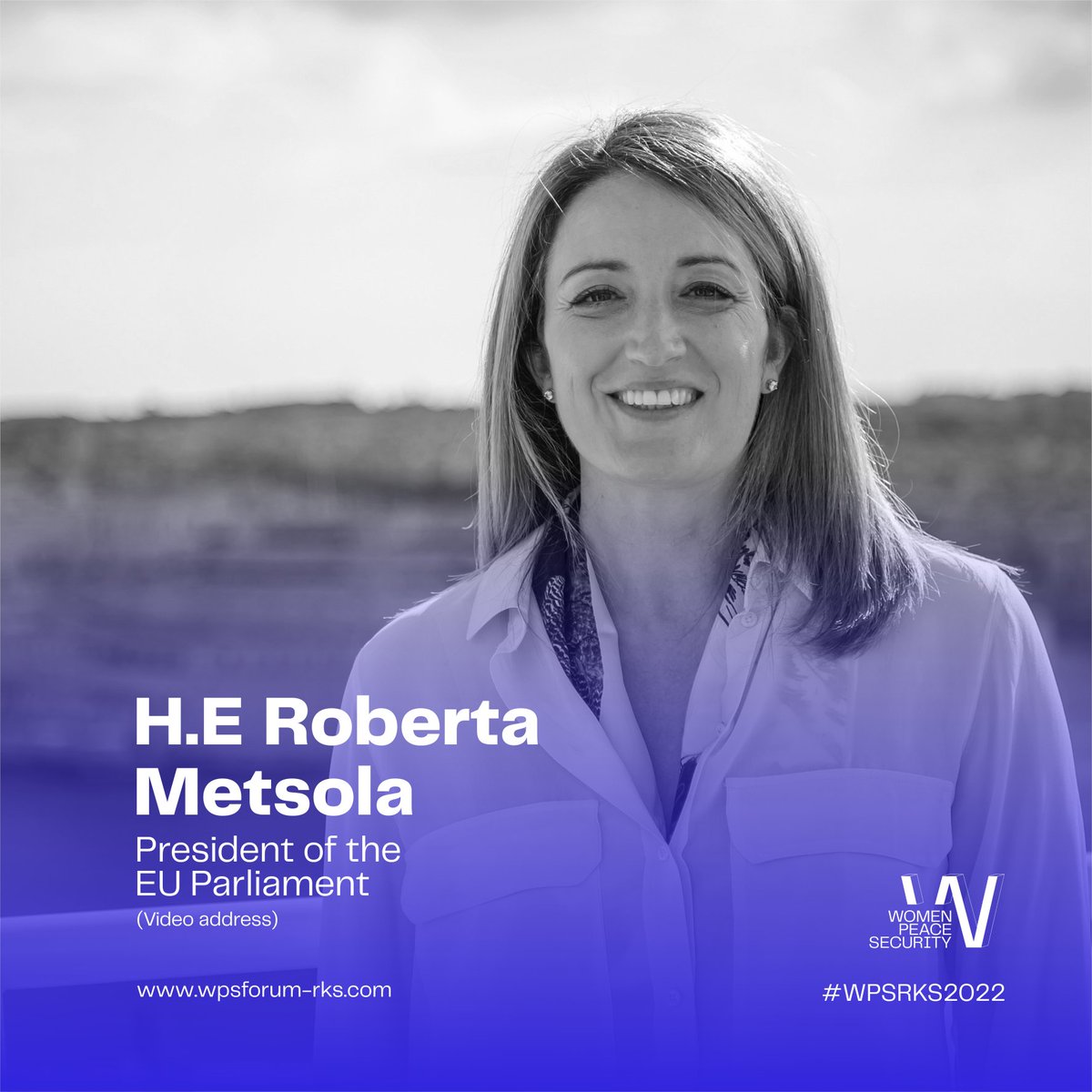 The President of the @Europarl_EN, Roberta Metsola, will deliver a video address at the inaugural edition of the #WPSRKS2022! 🇽🇰🇪🇺 ⏰ 22-23 October 2022 👉 wpsforum-rks.com