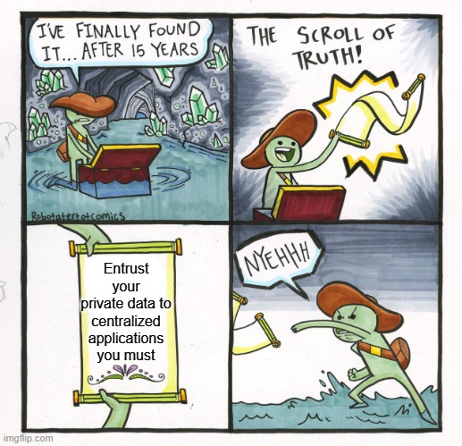 Extrimian's tweet photo. I don't think so, my fren...😒
The present and the future will be decentralized 💪⛓️
#dApss #decentralized #web3 #dao #Decentralization https://t.co/odLHj3wMXx