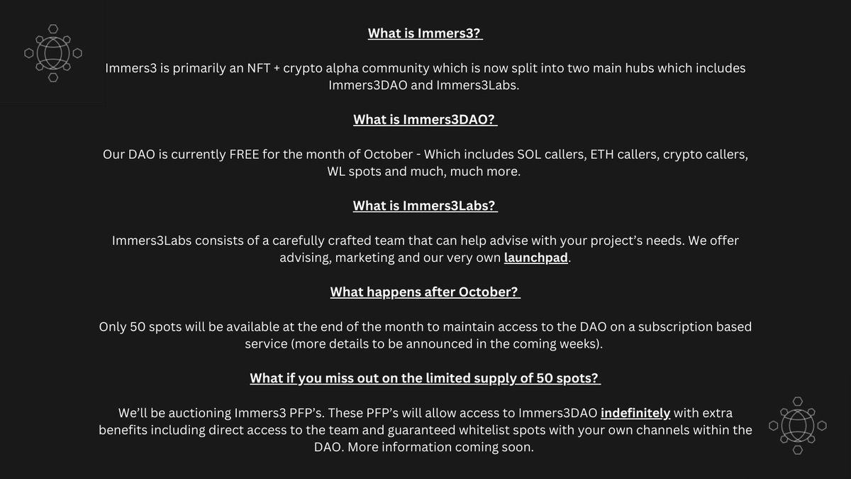 Immers3Labs's tweet photo. Welcome to Immers3 🧪 

Join here: https://t.co/vSGFLFzVfM https://t.co/t90wycx9P9