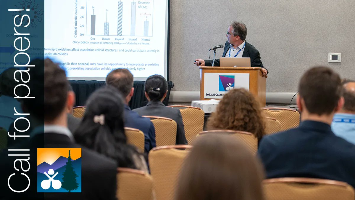 The call for papers and call for posters for the 2023 AOCS Annual Meeting &amp; Expo is now open. Submit your abstract today to present at the Colorado Convention Center in Denver, Colorado, USA from April 30-May 3, 2023.

Submit today: buff.ly/3eB5Sjx 

#AOCS2023