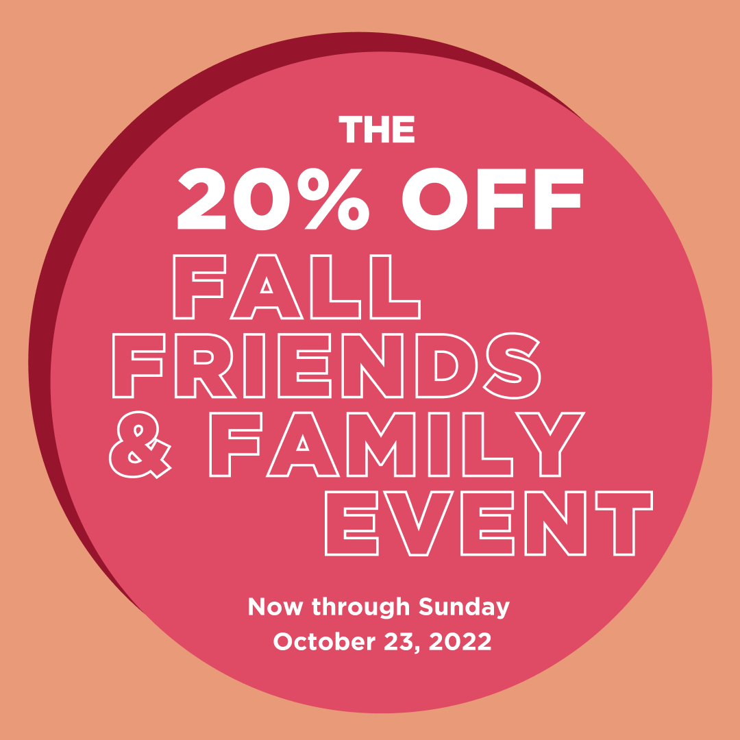 We're cozying up for fall and want to gift you with 20% off! 🤗 No code needed, just head to our website and gather your favorite products just in time for sweater weather 🧣 

Promo ends 10/23 11:59pm PST