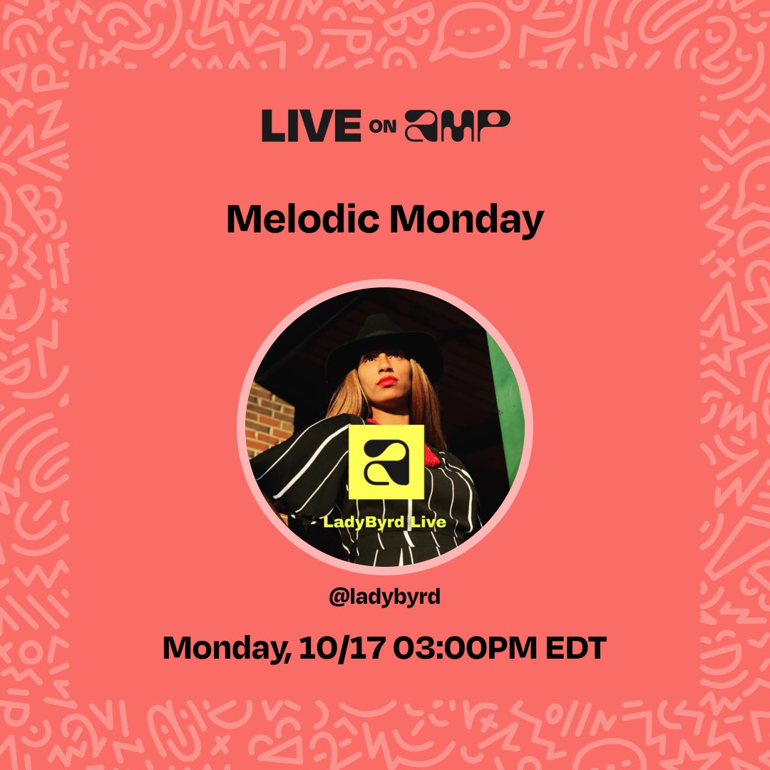 LadyByrd904's tweet photo. LIVE RIGHT NOW @onamp #AMPAPP
My Amp show, Melodic Monday, is live. Don't miss it! Tune in! https://t.co/8tOEdo38A7 https://t.co/hLzkqTZXre