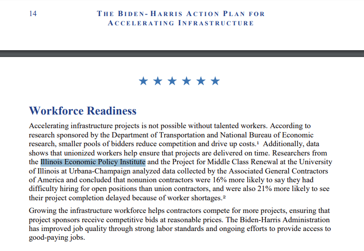 PMCR_Illinois's tweet photo. Exciting news! The White House announced the Biden-Harris Action Plan for Accelerating Infrastructure. In this report, PMCR is cited.

We are thrilled that our work is being recognized &amp; used to support a more efficient delivery of infrastructure in the US! https://t.co/nQycCwEGmA