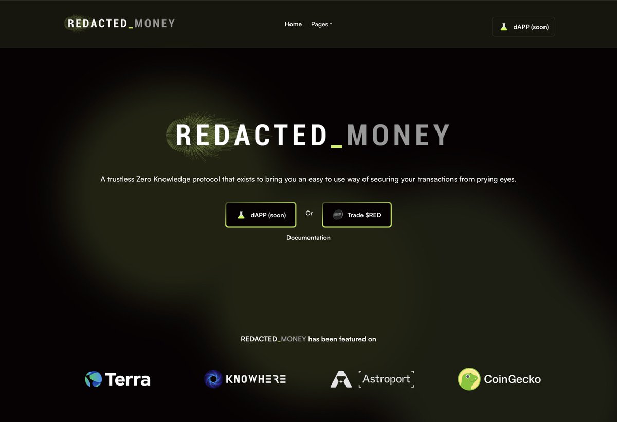 CryptoKameal's tweet photo. A short thread about @redacted_money and why should you pay attention on their project.

After the $LUNA's crash almost everything lost value &amp; trust on #Terra, but there are some survivors that are definitely rising from the ashes 🔥

Redacted Money is one of them..🧵 https://t.co/pCyO6jni56