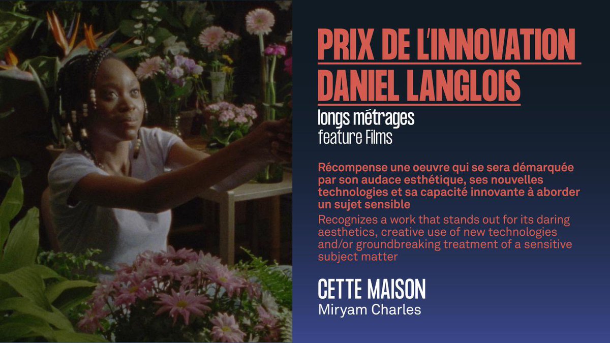 Félicitations à <a href="/miryam_charles/">Miryam Charles</a> et à son équipe qui ont remporté le Prix de l’innovation Daniel Langlois dans le cadre de la 51e édition du <a href="/nouveaucinema/">Festival du nouveau cinéma de Montréal (FNC)</a> pour « Cette maison ». Nous sommes heureux chez MELS d’avoir collaboré sur ce projet. Un prix bien mérité ! 👏 #FNC2022