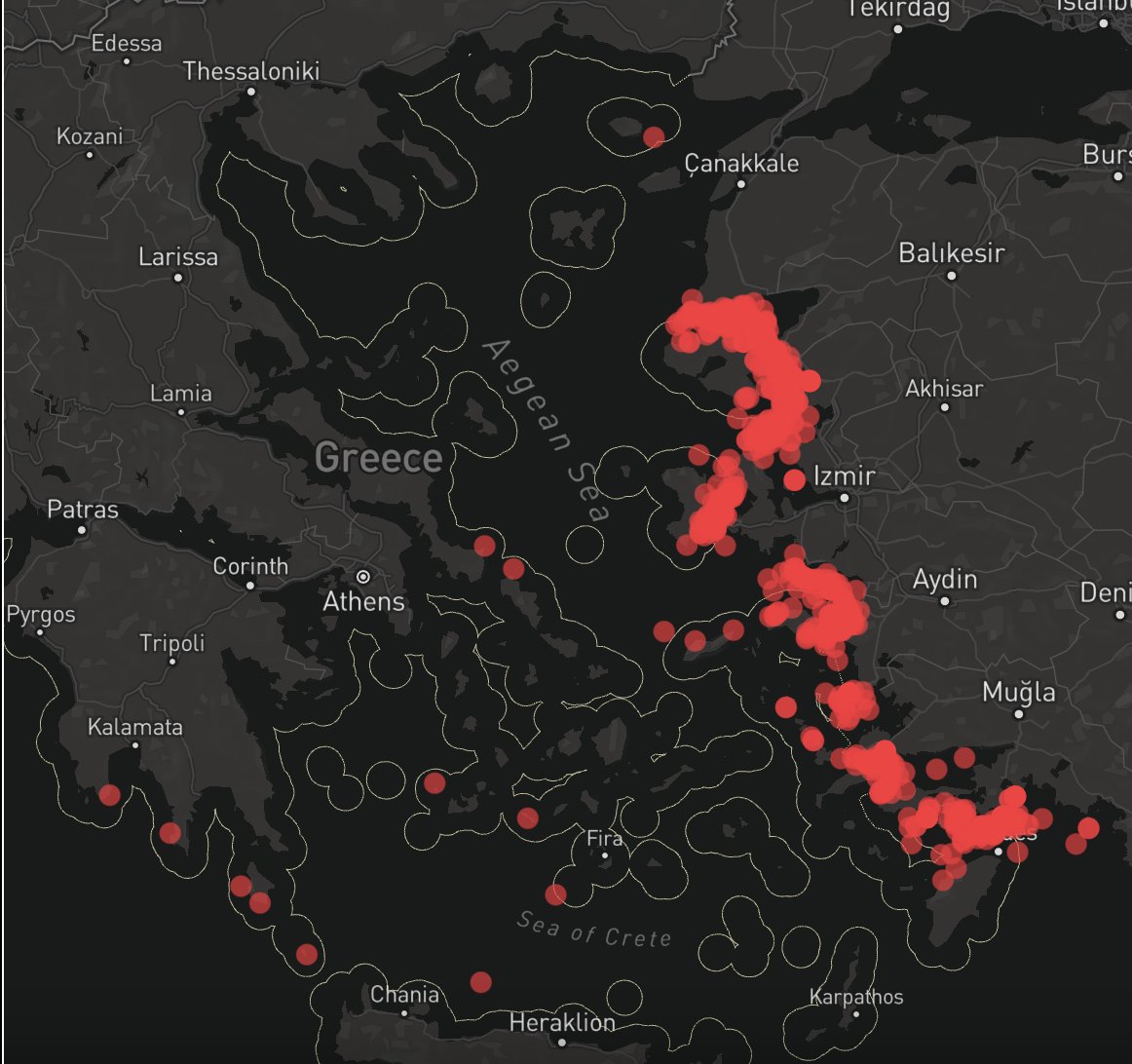 @astroehlein #Greece's illegal #Pushback map in Aegean. For the interactive map: aegean.forensic-architecture.org