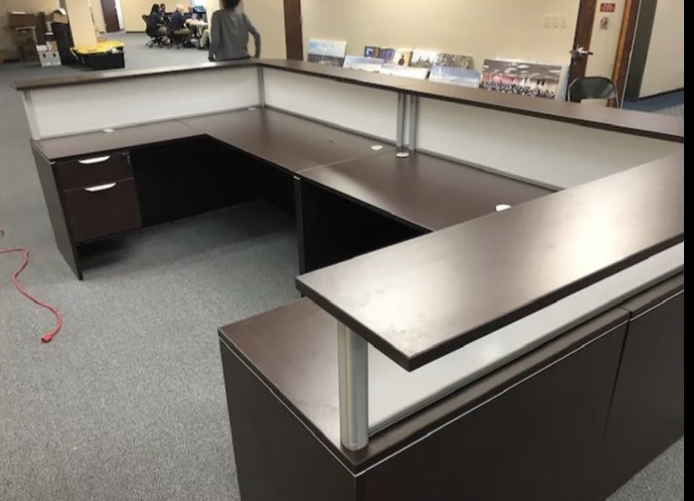 Austin_Cubicles's tweet image. Double reception desk delivered. affordableofficetx.com