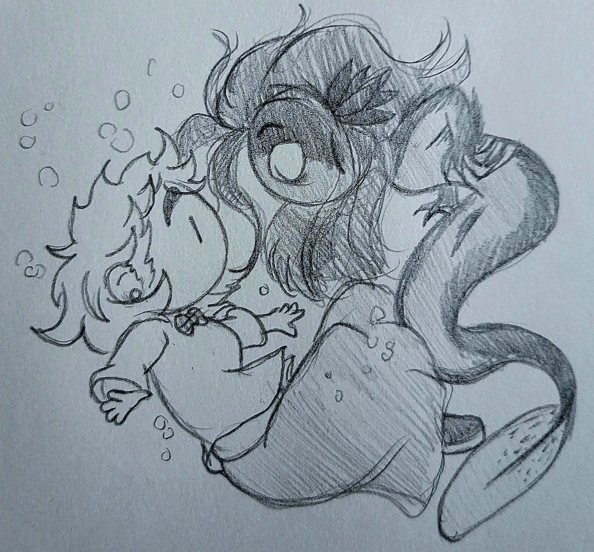 Ineffable Inktober day 17: fantasy au My Ineffable Wives sea monster au is perfect today! (Had a different idea in mind, but I'm not ready to reveal it yet) #GoodOmens