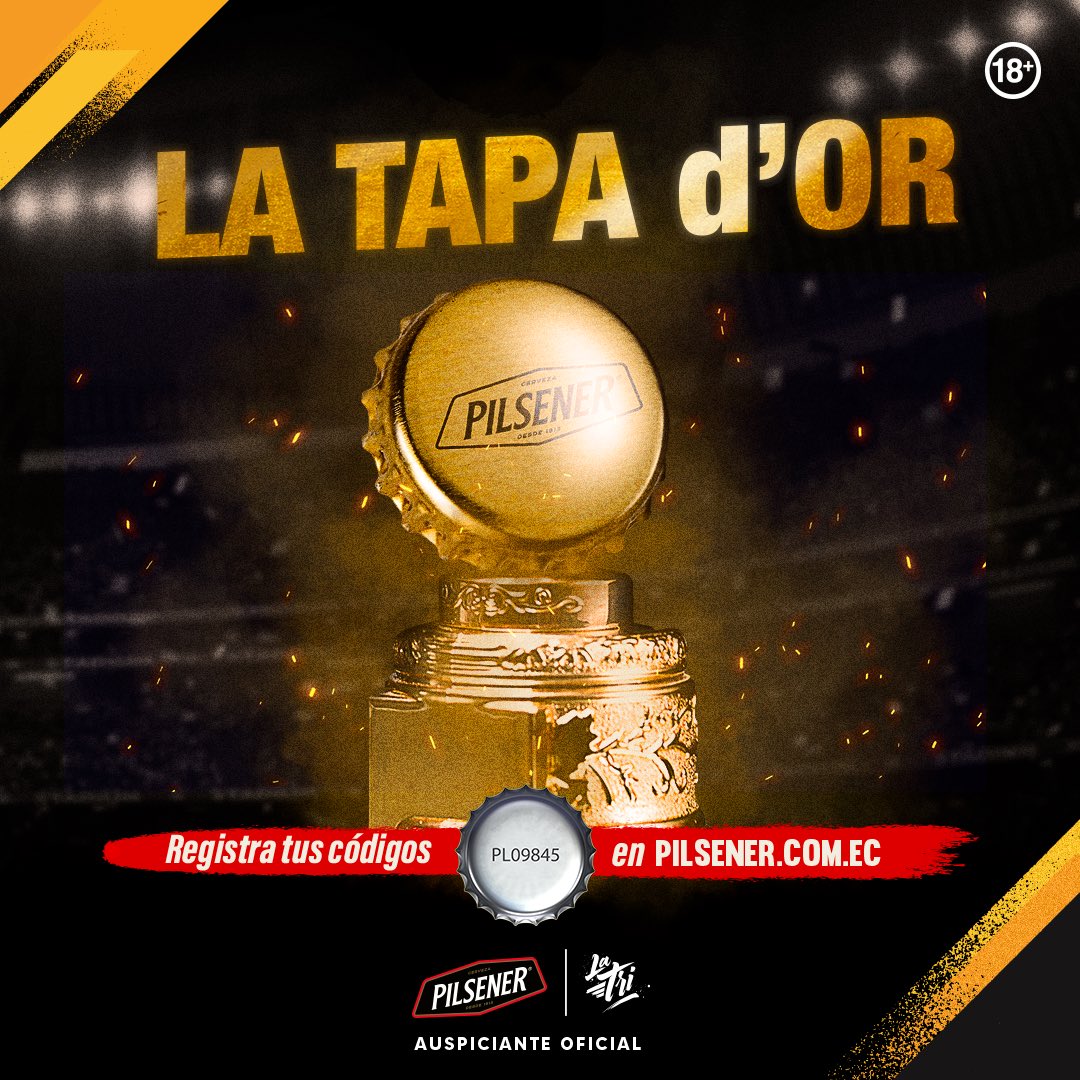 PilsenerEcuador's tweet photo. No tenemos el #BalónDeOro Sobrin@ porque te mereces más que eso ¡Te mereces la #TapaDeOro! 🎫

Regalaremos 100 códigos entre quienes respondan este tuit para participar por un viaje a #Qatar y si llegamos a 3000 RT regalaremos 100 más  para registrarlos en https://t.co/bI9x3FOxXJ https://t.co/L7w7P3HExC