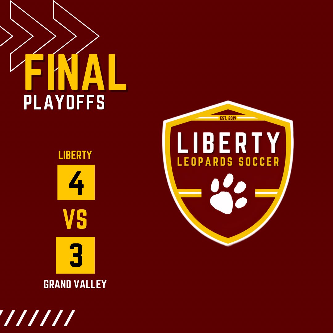 Win a playoff game in our first varsity season: ✔️

FINAL || The Liberty Leopards make history tonight, as they move to 7-7-1 on the year with a 4-3 win over the Grand Valley Mustangs.

Next up, Sectional Finals.

#GoLeopards