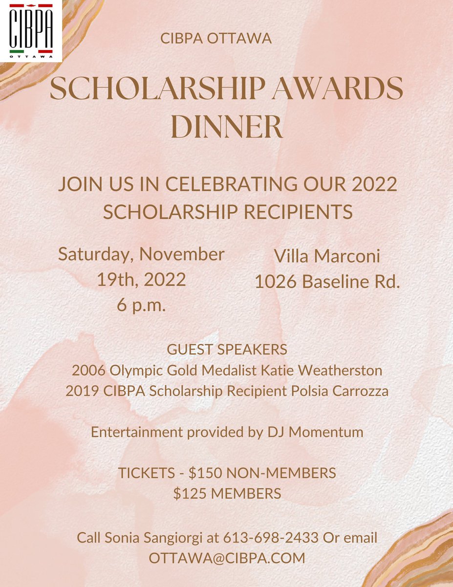 Join us at our scholarship awards dinner! See flyer for details.