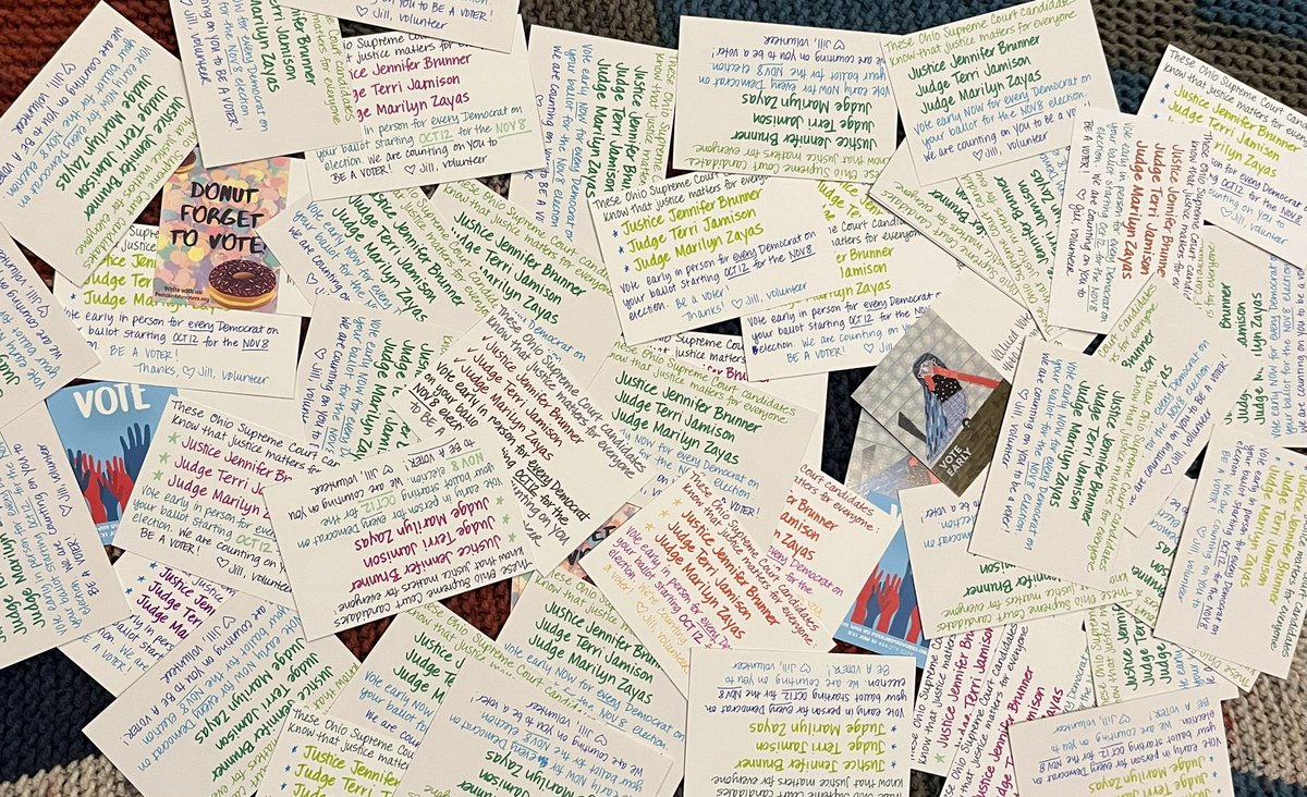 Had a batch of #PostcardsToVoters to finish so they can get to #TurnOhioBlue for the Supreme Court since their decisions from the bench will be very consequential!