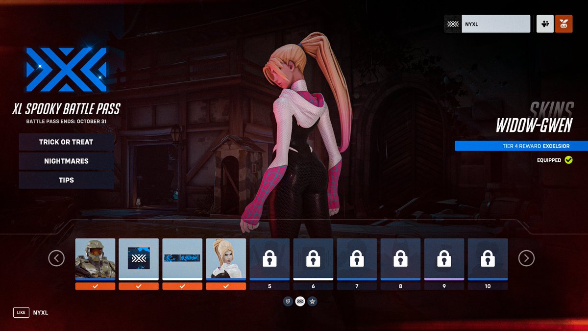 NY Excelsior on X: ⏫ Battle Pass Level Up: Widow-Gwen Widowmaker as Spider- Gwen would change the game for all Halloween skins. 😤  t.coWbK497tEyi  X